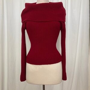 Chic Off-Shoulder Maroon Sweater